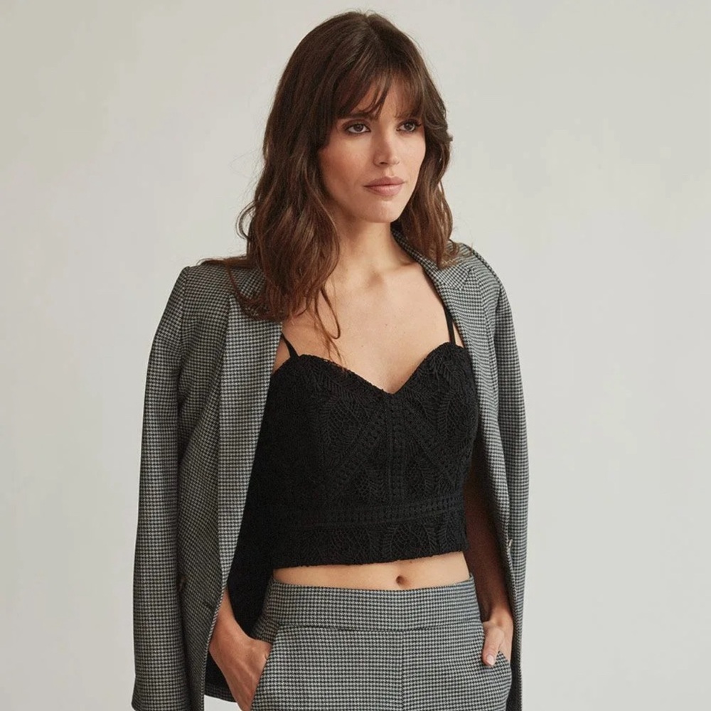 Crochet Lace Black Crop Top